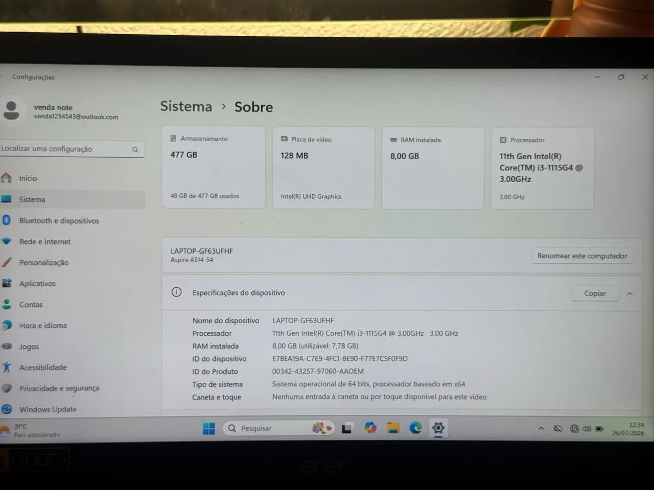 Acer aspire 5 i3 11th - Foto 3