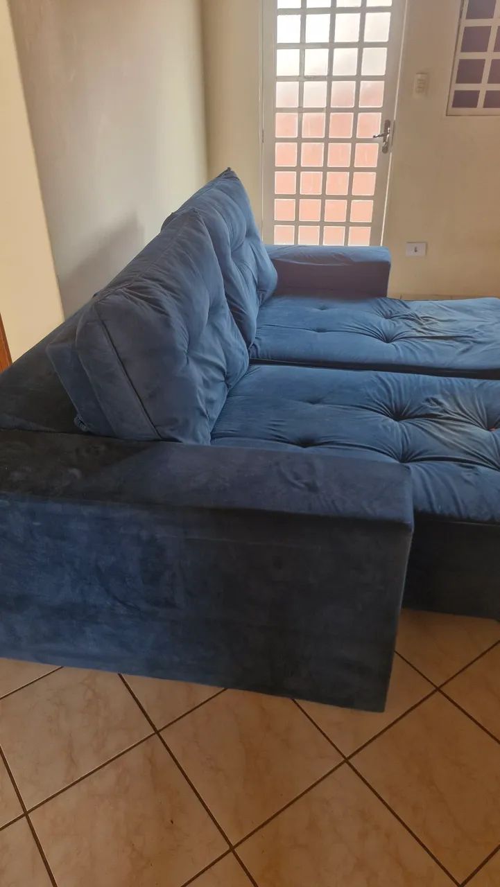 Sofá reclinável usado Cor Azul