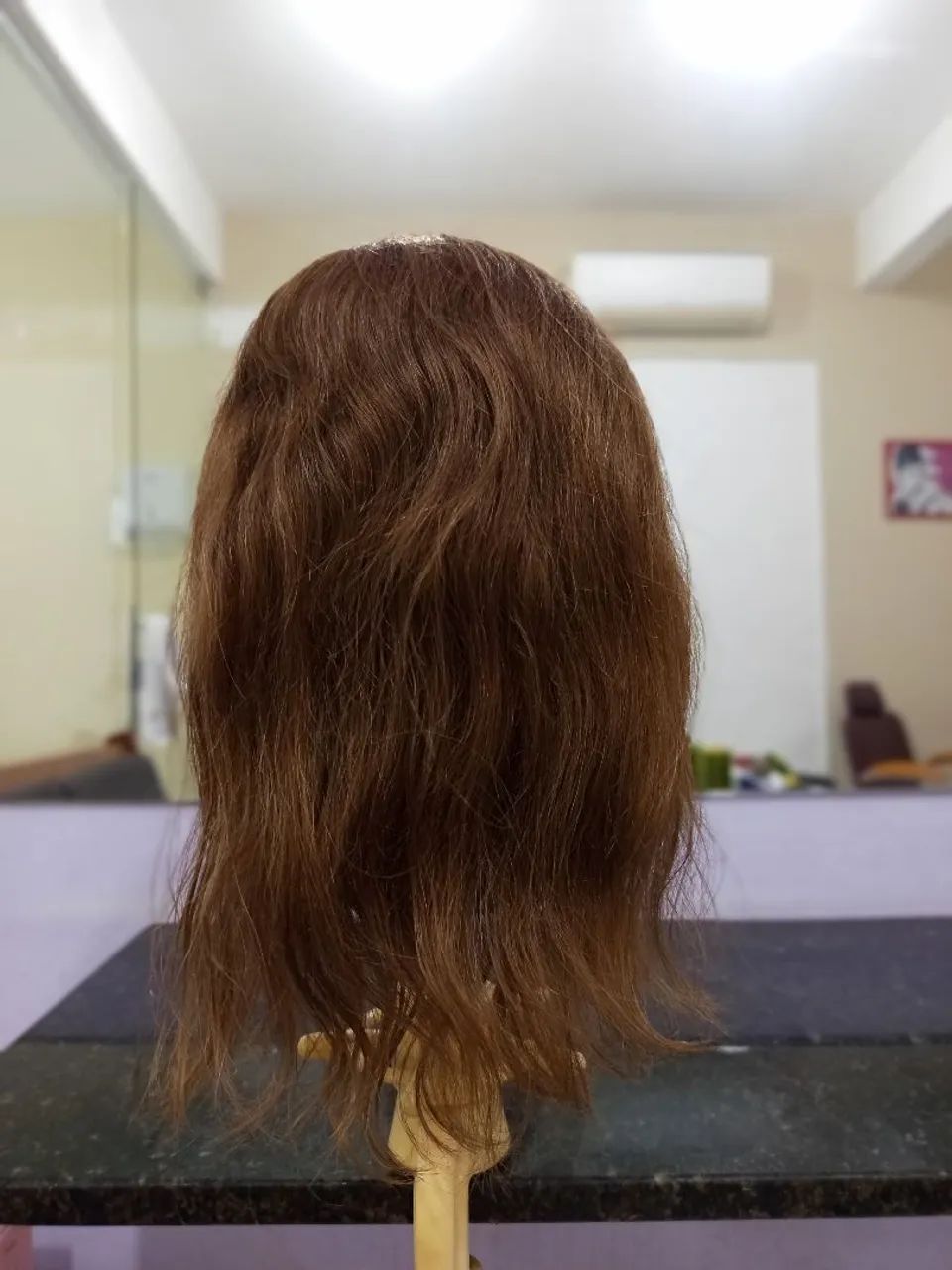 Boneca de treino para cabeleireiro, cabelo natural.