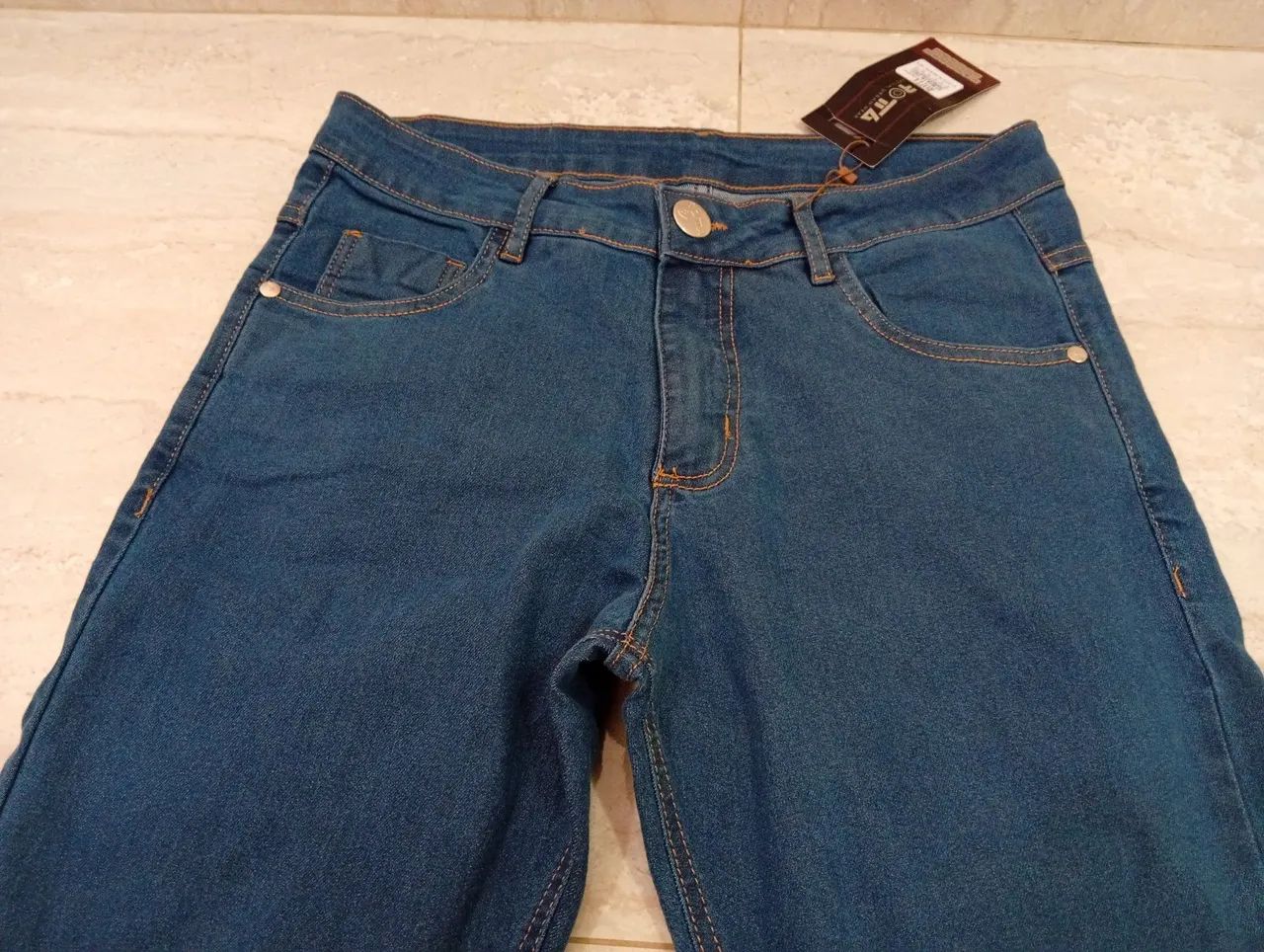 Calça Jeans Masculina Corte Reto 38 Azul - Nova - Foto 2