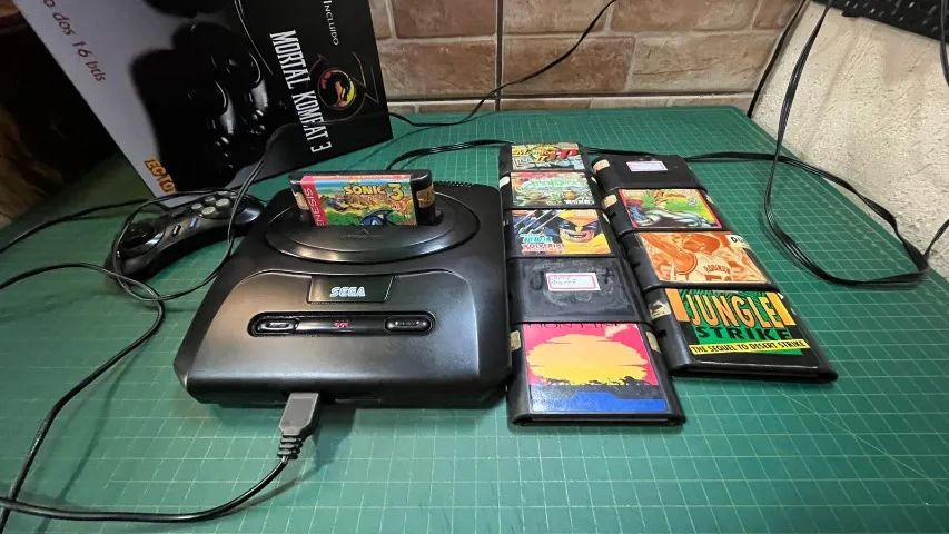 Videogame Mega Drive 3 Excelente Completo + Caixa c Berço +10 Cartuchos - Foto 2