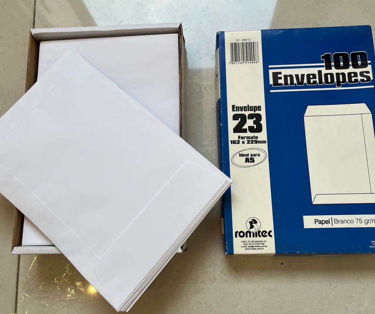 Lote caixa envelopes branco e craft tamanhos 23, 32 e 25 - Foto 3