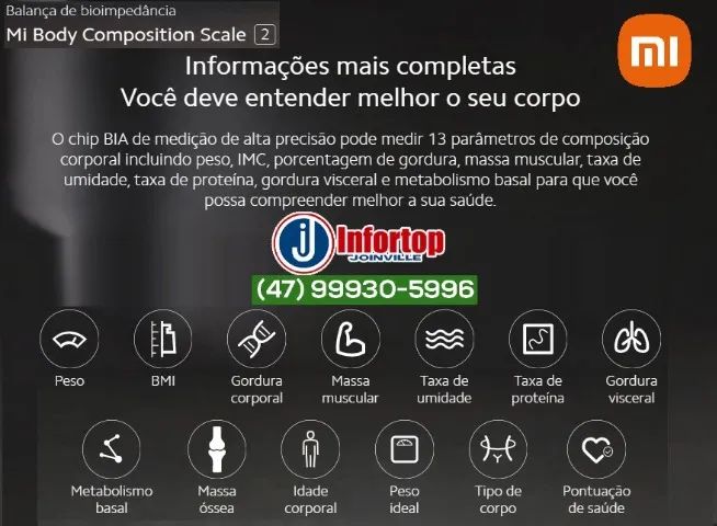 Balança Xiaomi de Bioimpedância 2 Lacrada, Original e com garantia  - Foto 2