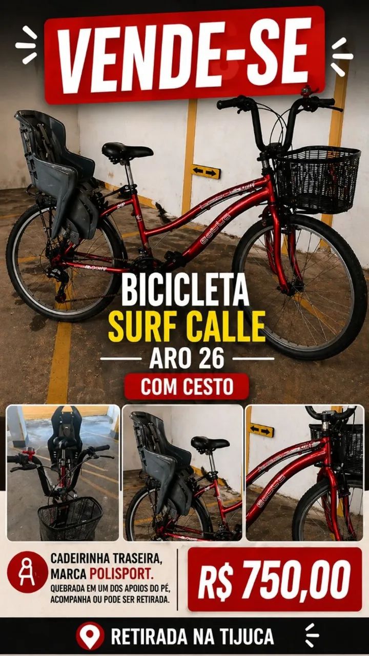 Bicicleta com caldeirinha 