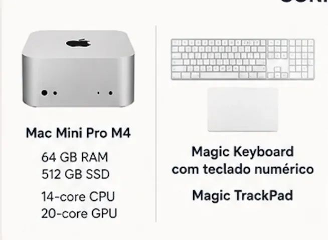 Mac Mini M4 Pro 64GB - Estação Completa 2 Monitores LG - Foto 2