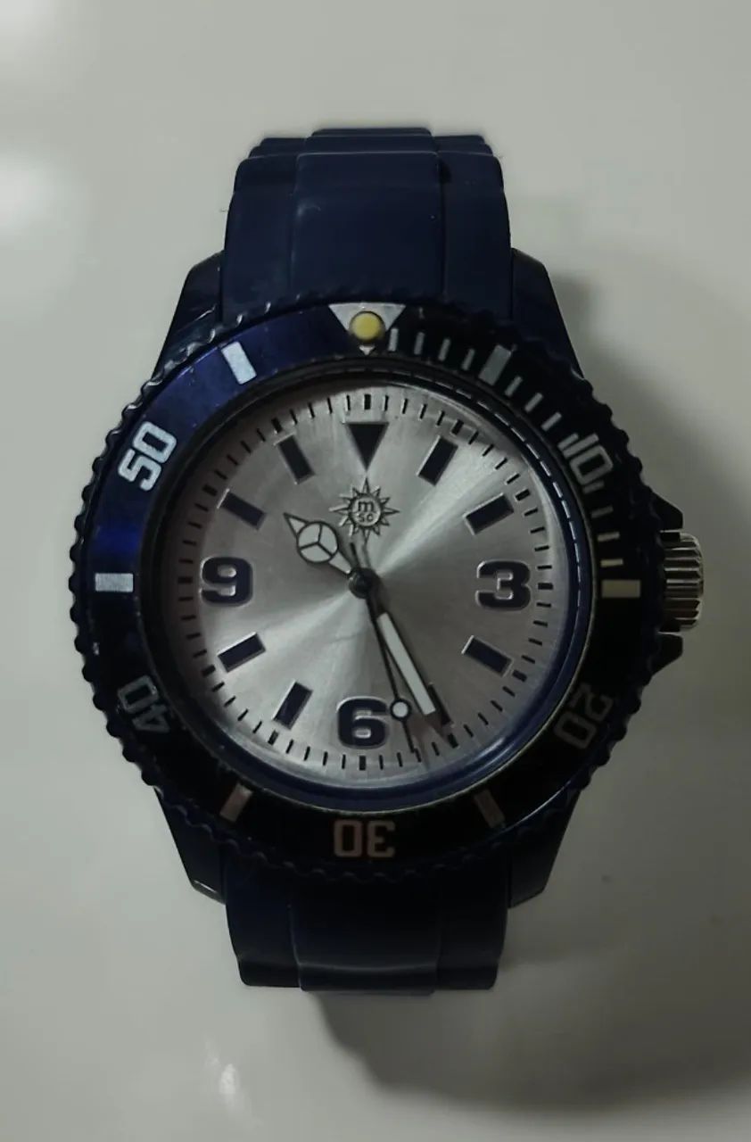 Relógio de pulso da marca MSC Cruises Azul com pulseira de silicone