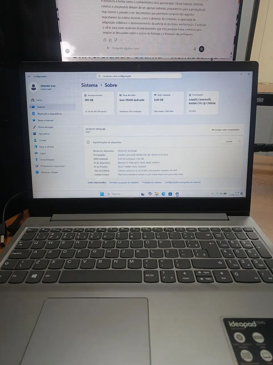 Notebook IdeaPad s145 Lenovo - Foto 5