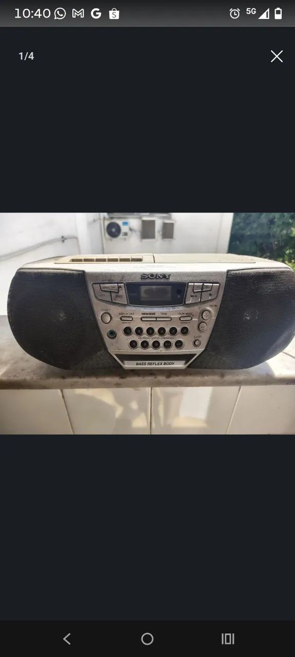Som boombox Sony  cfd S22 com desfeito 