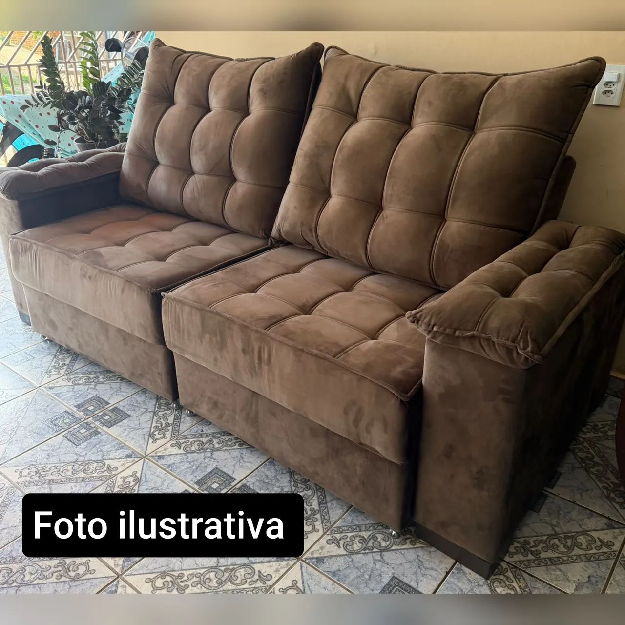 Sofá retrátil e reclinável novo na embalagem  - Foto 2