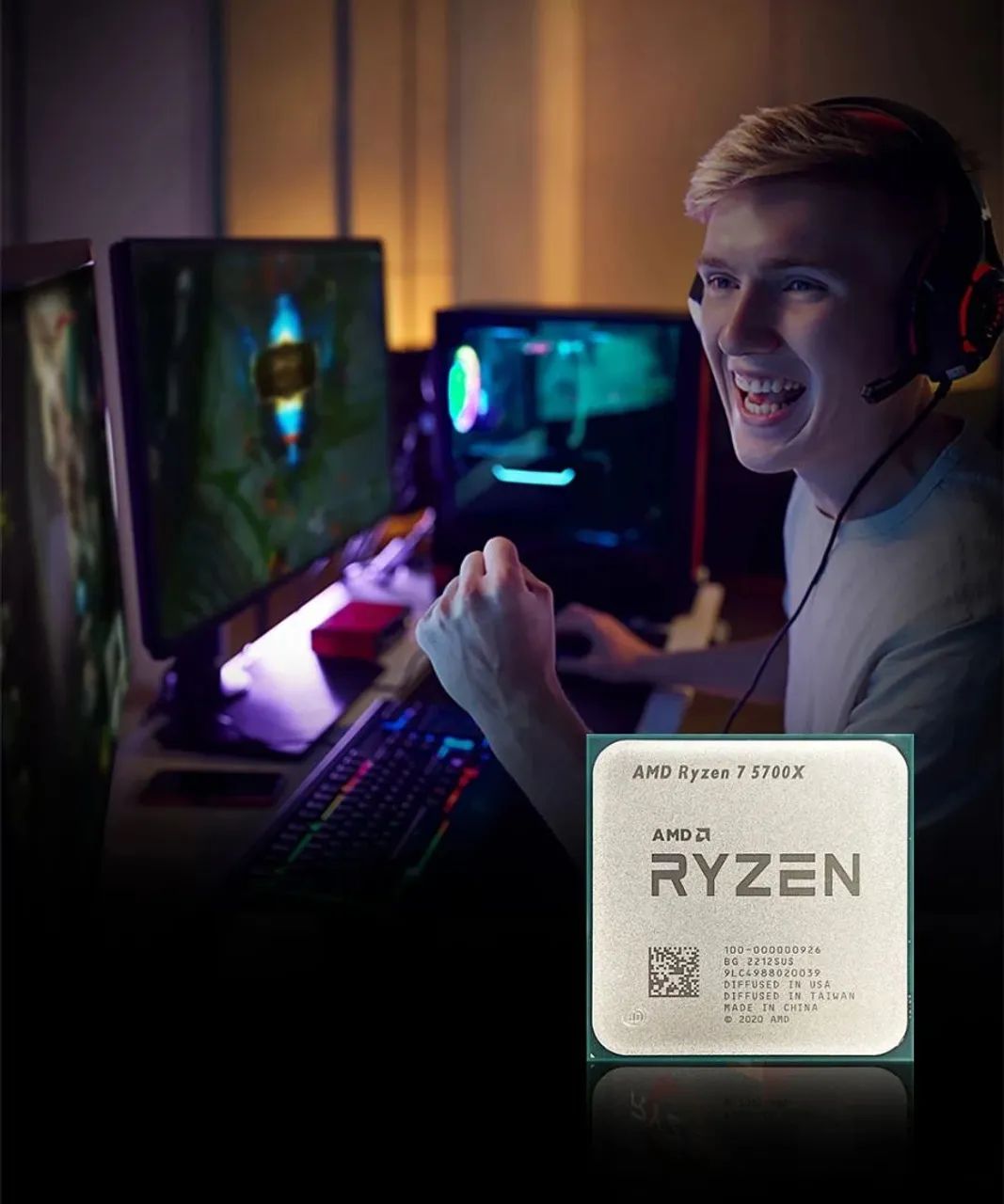 AMD Ryzen™ 7 5700X Processador AMD RYZEN 7 5700X 3.4GHz (4.60GHz Turbo), 8-Core 16