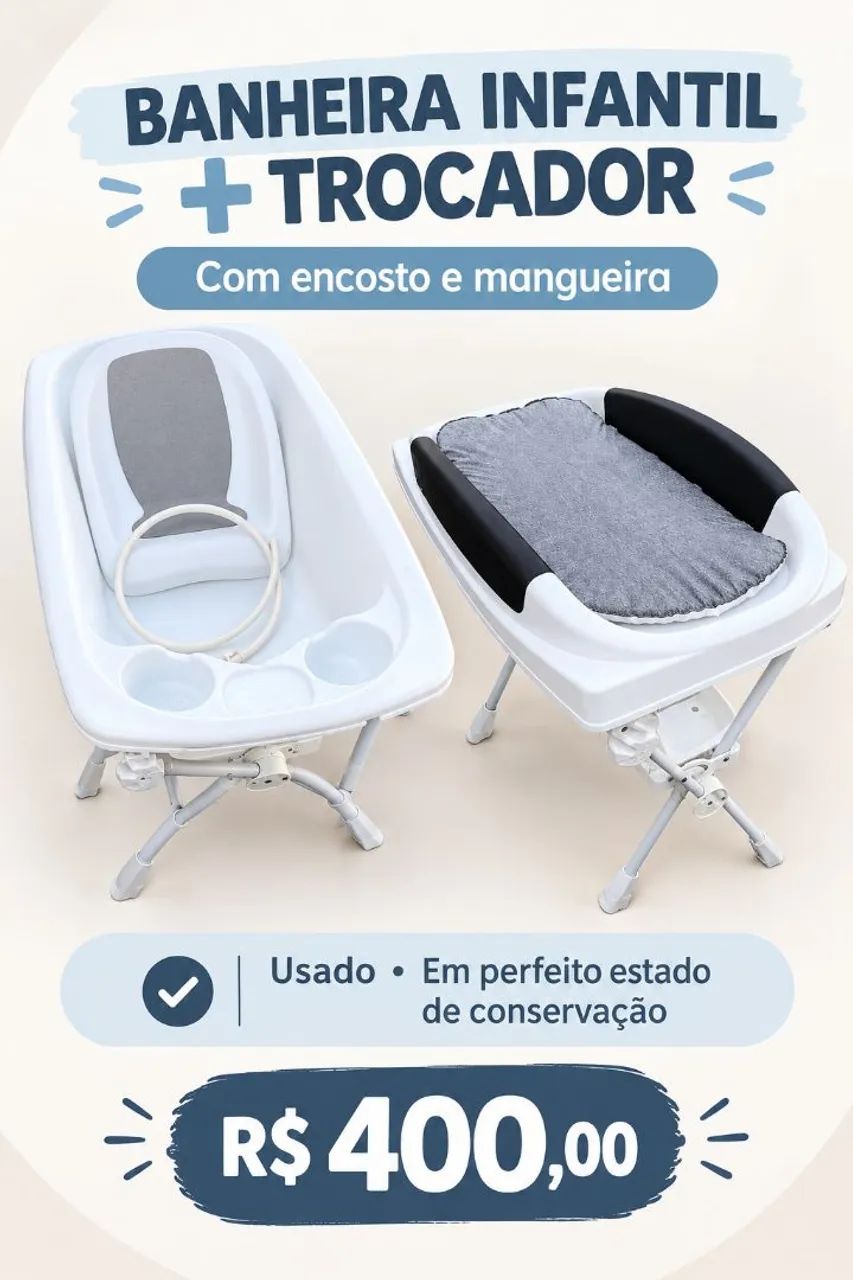 Banheira com trocador 