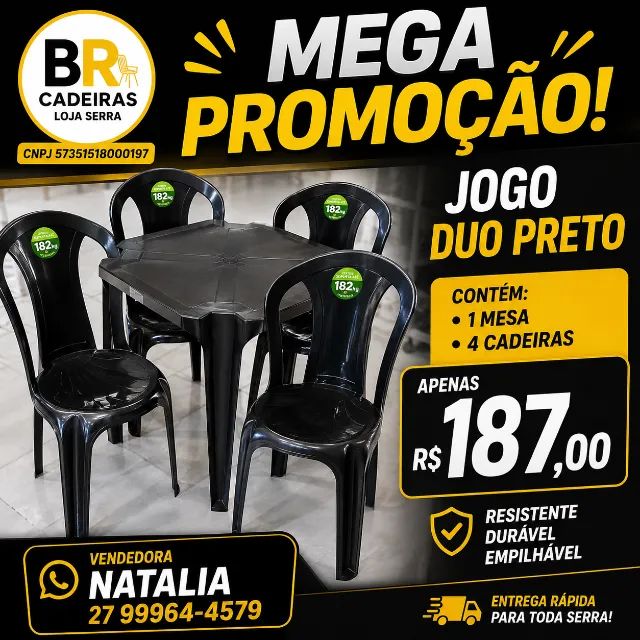 jogos de mesas plasticas novos de fabrica