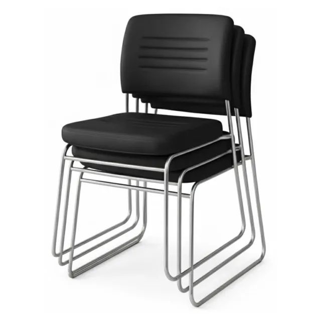 Cadeira Recepção Preta Assento Estofado Design Moderno E Alta Durabilidade 48004 - Foto 6