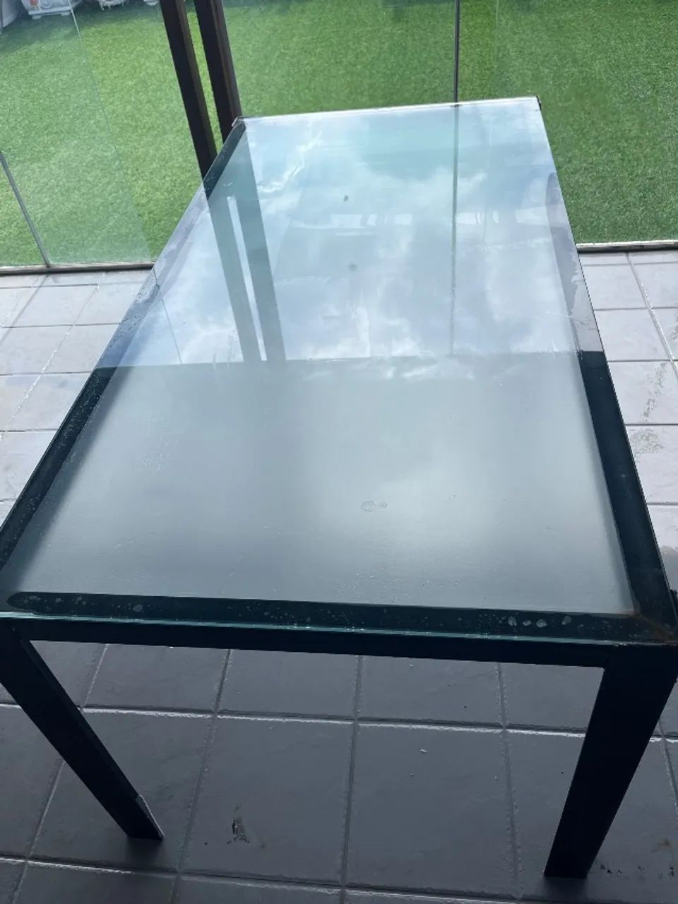 Mesa com tampo de vidro 4mm 1,60x0,80