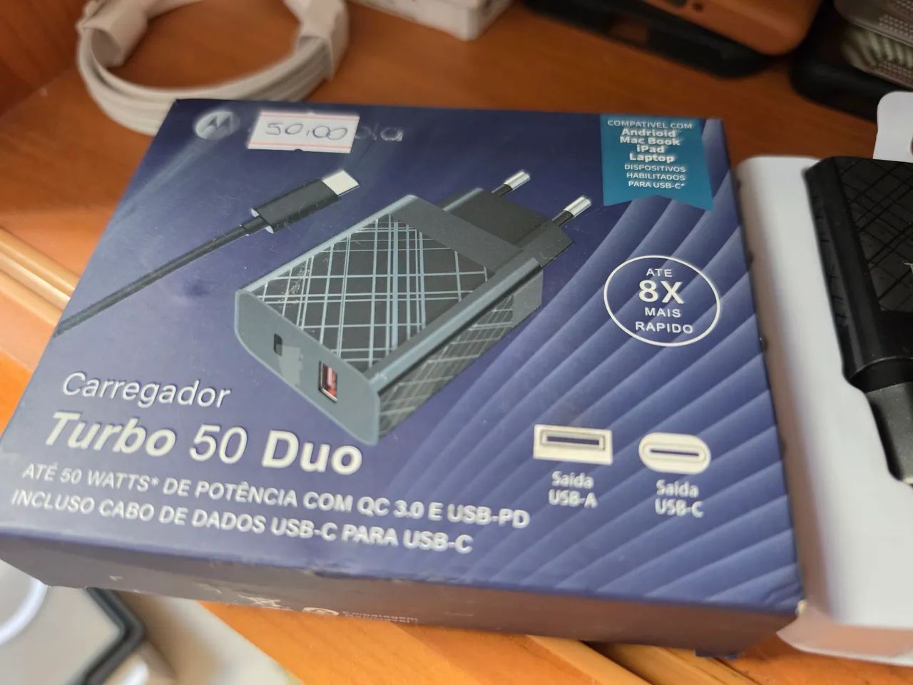 Carregador Turbo 50 Duo Tipo C e A - Foto 3