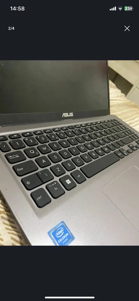 Notebook Asus Intel Celeron Dual Core 4GB RAM 128GB eMMC Windows 11 Home - cinza