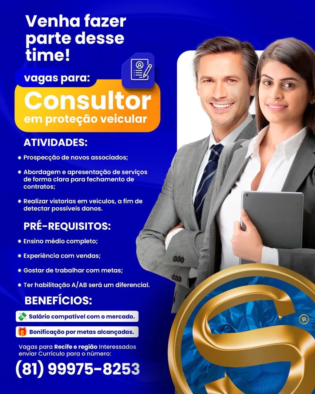 VAGA DE EMPREGO - CONSULTOR(A) COMERCIAL