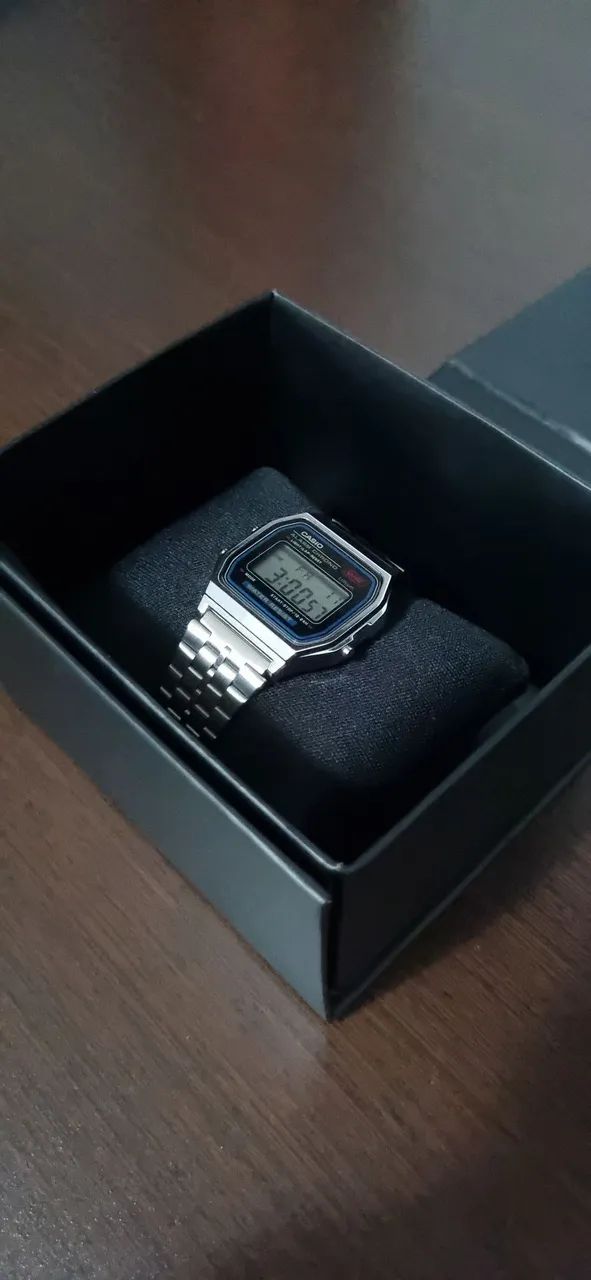 Relógio Casio Vintage A158WA Prata Digital Original - Com Caixa, Funcionando