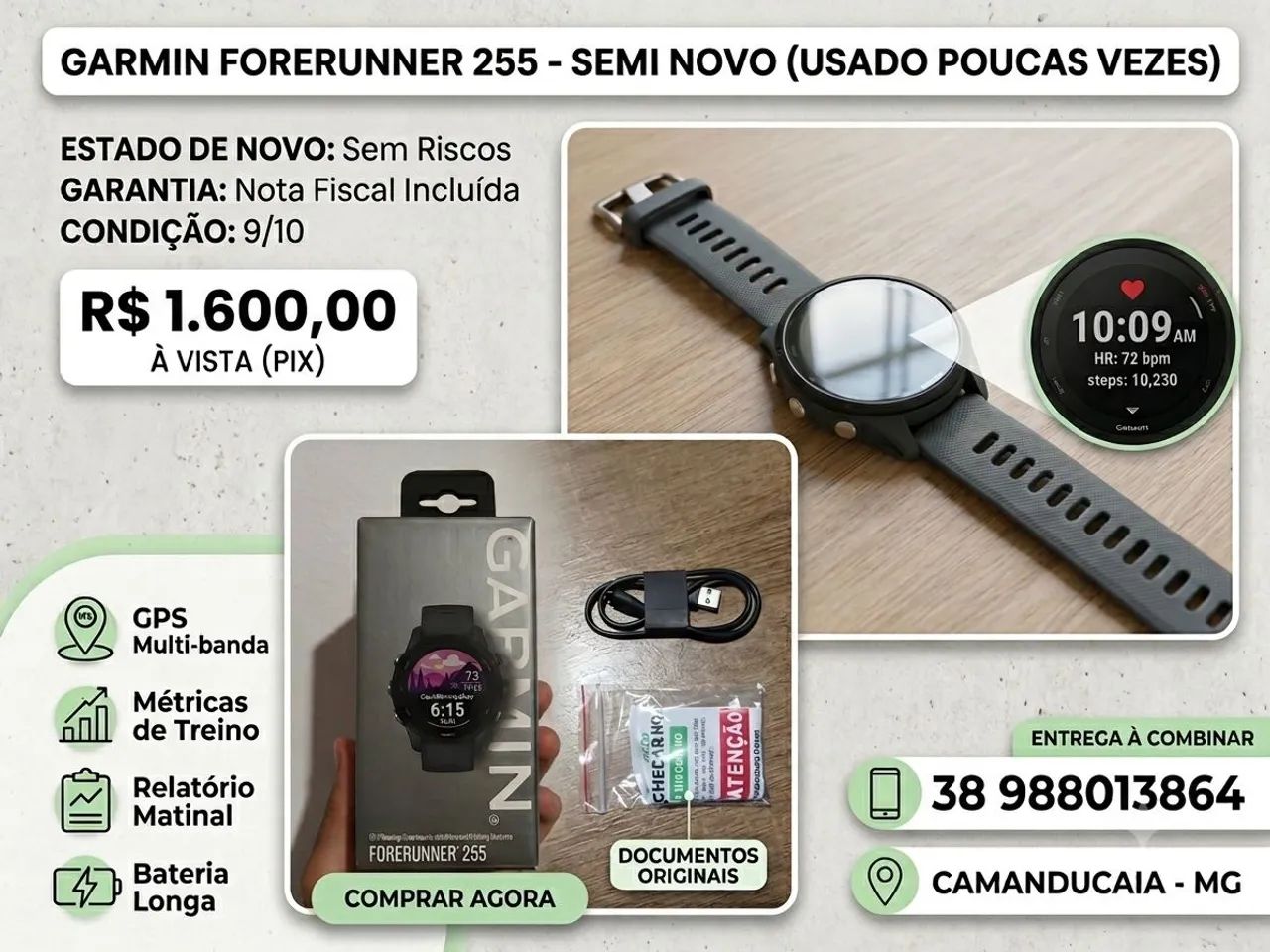 Relógio Garmin 255