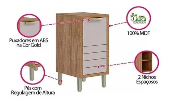 Balcão Multiuso com 2 Nichos e FRETE GRÁTIS! - Foto 2