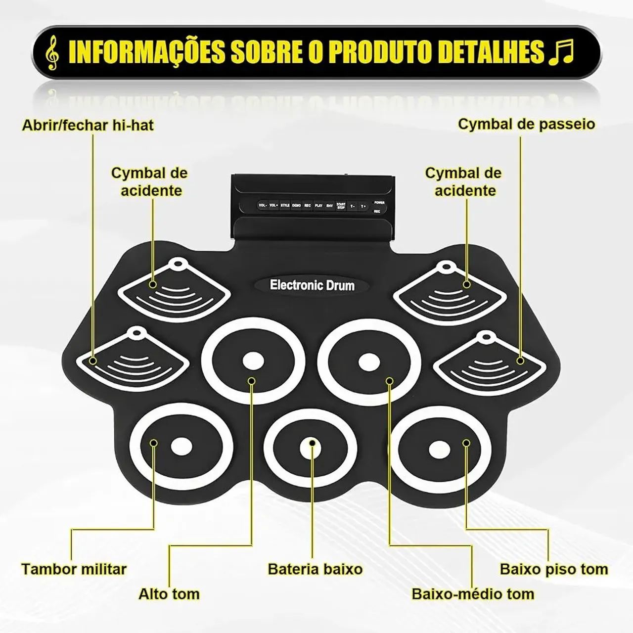 Bateria Eletrônica Silicone - Foto 2