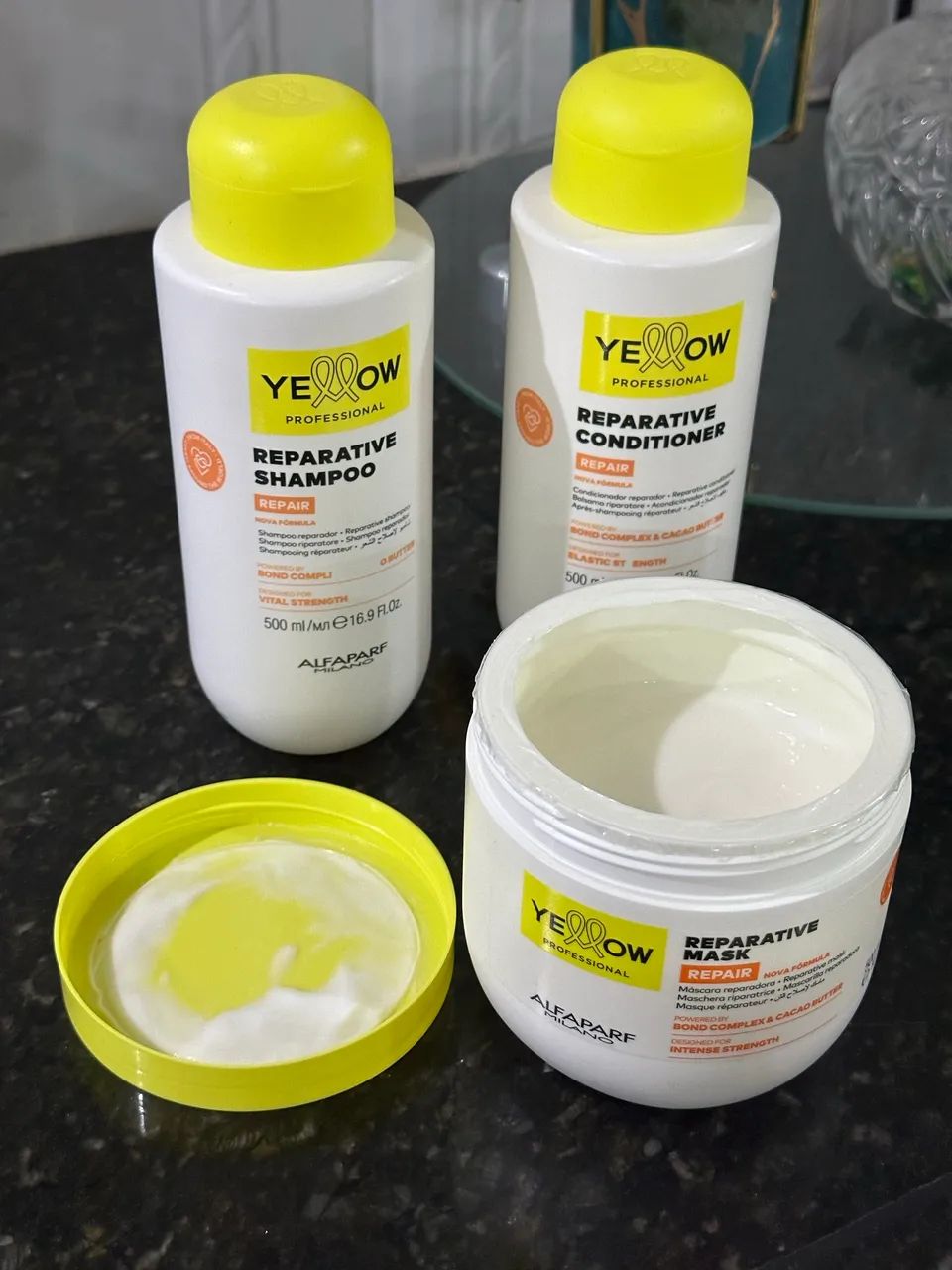 Kit Shampoo, Condicionador e Máscara da Yellow Professional - Reparative - Foto 3