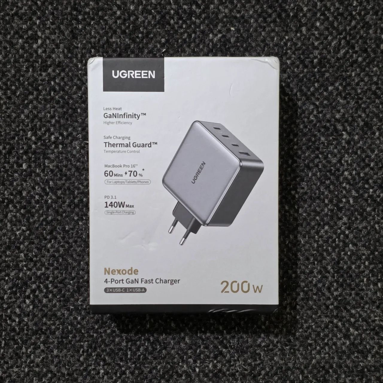 Carregador Ultra Rápido Ugreen 200W 4 portas