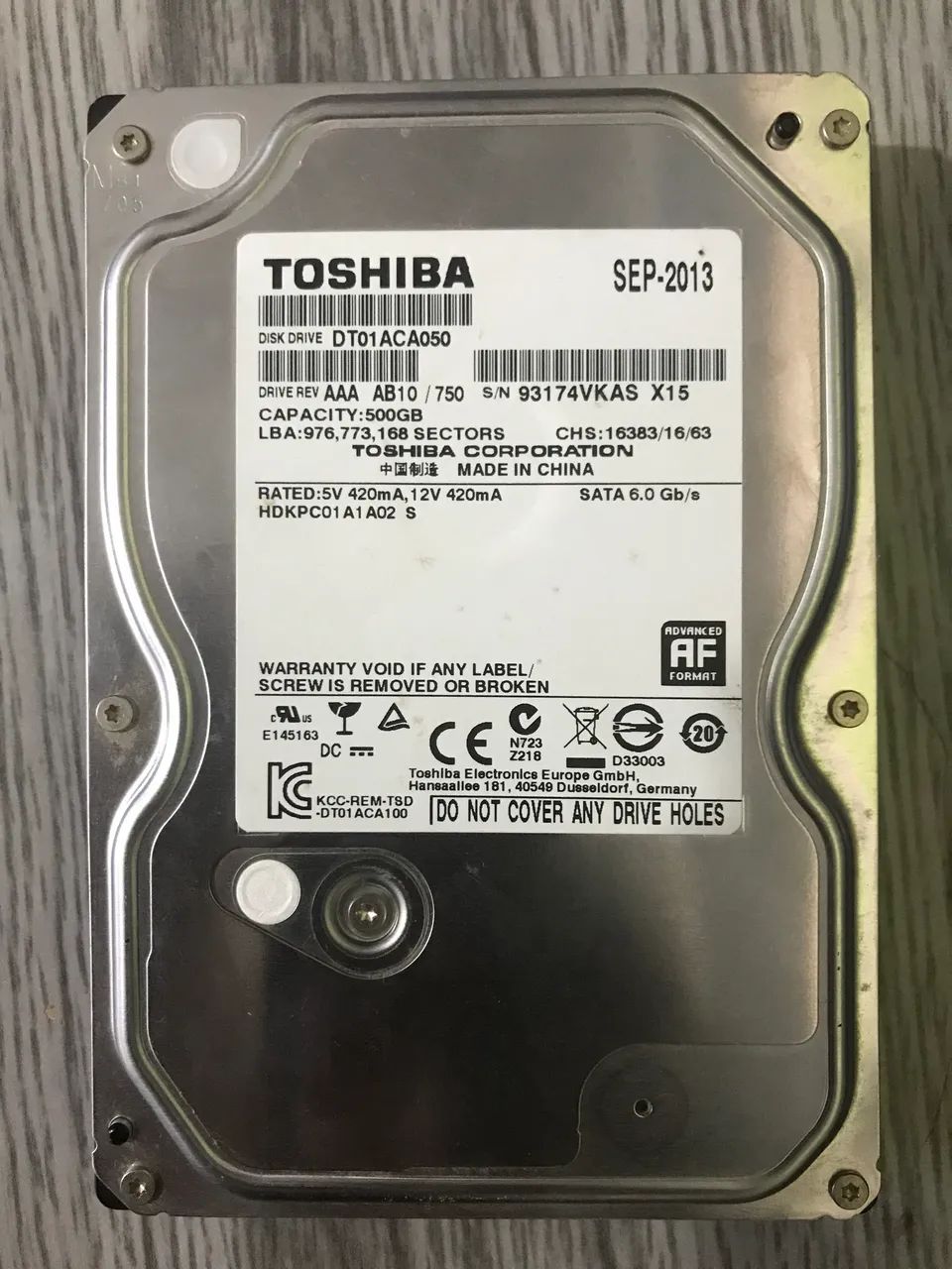 HD Toshiba 500gb Sata 