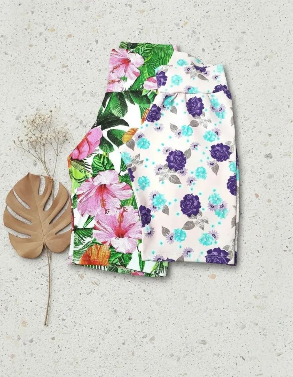 2 Bermudas femininas florais Rocha Confecções