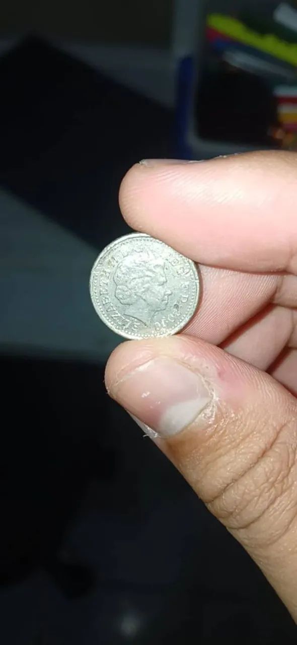 Moeda de 5 Pence Reino Unido (1990) - Rainha Elizabeth II