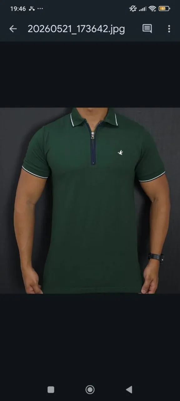 Camisa Polo com zíper Piquet importada 