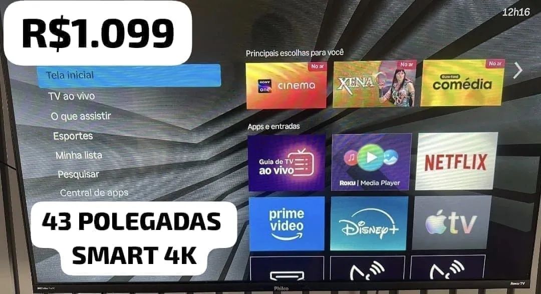 TELEVISÃO 43 POLEGADAS SMART 4K BORDA INFINITA FAÇO ENTREGA SEM CUSTO DEIXO INSTALADA  - Foto 2