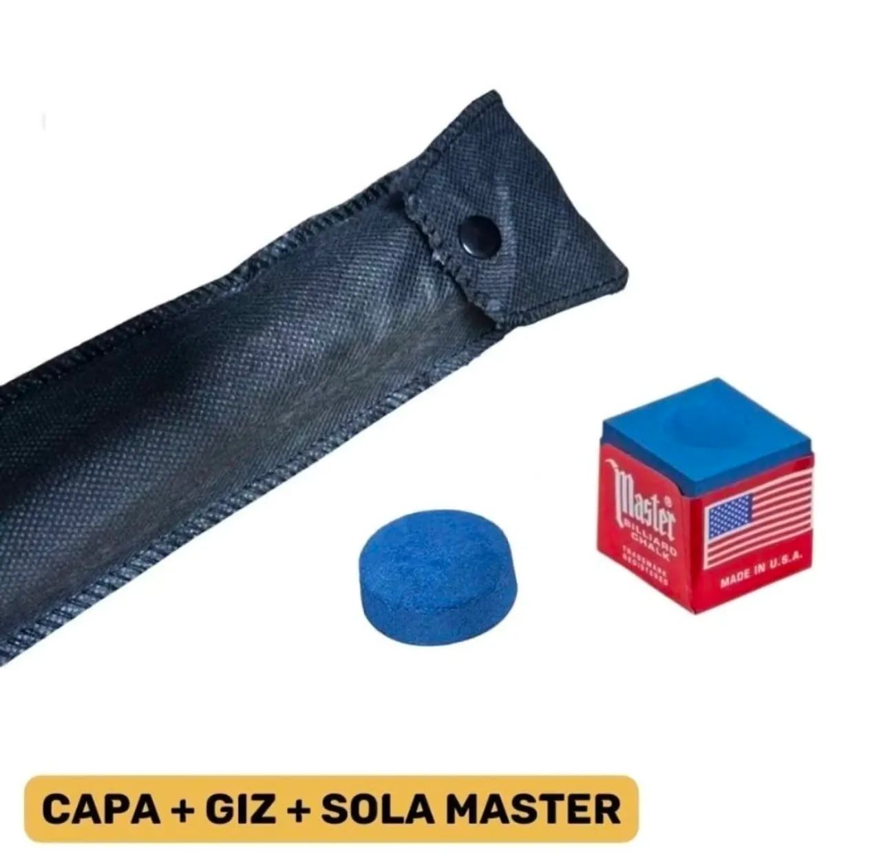 Kit Taco de Sinuca Profissional + Capa + Giz + Sola Master - Foto 2