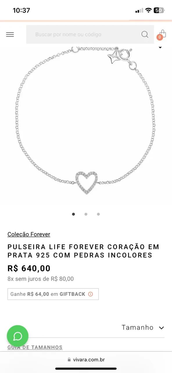 Pulseira vivara coração  - Foto 2