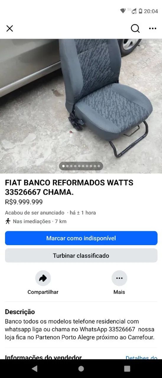 Banco Fiat uno fiorino Palio estrada watts 5133526667 loja no Partenon Porto Alegre  - Foto 4