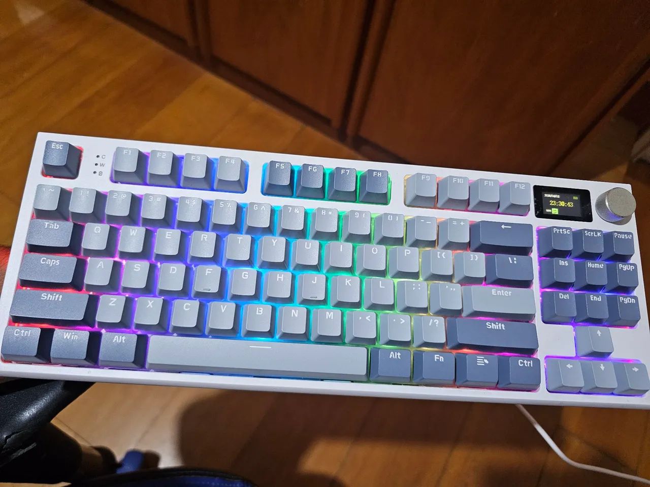 Teclado attack shark k86 branco rgb com tela - Foto 2