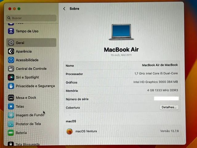 Macbook Air  A1369  Core I5  1.7 13  (mid-2011) - Foto 4