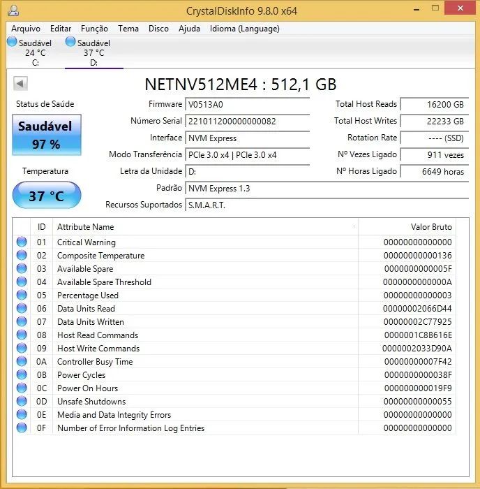 NVMe SSD M2 NETCORE 2280 512GB - Foto 3