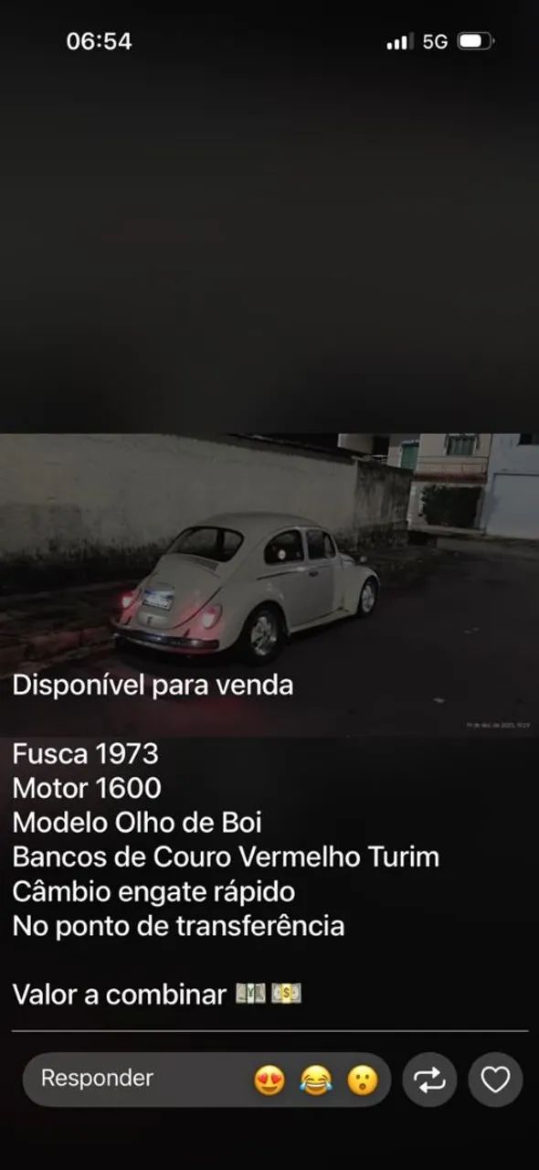 Volkswagen Fusca (álcool) 1973