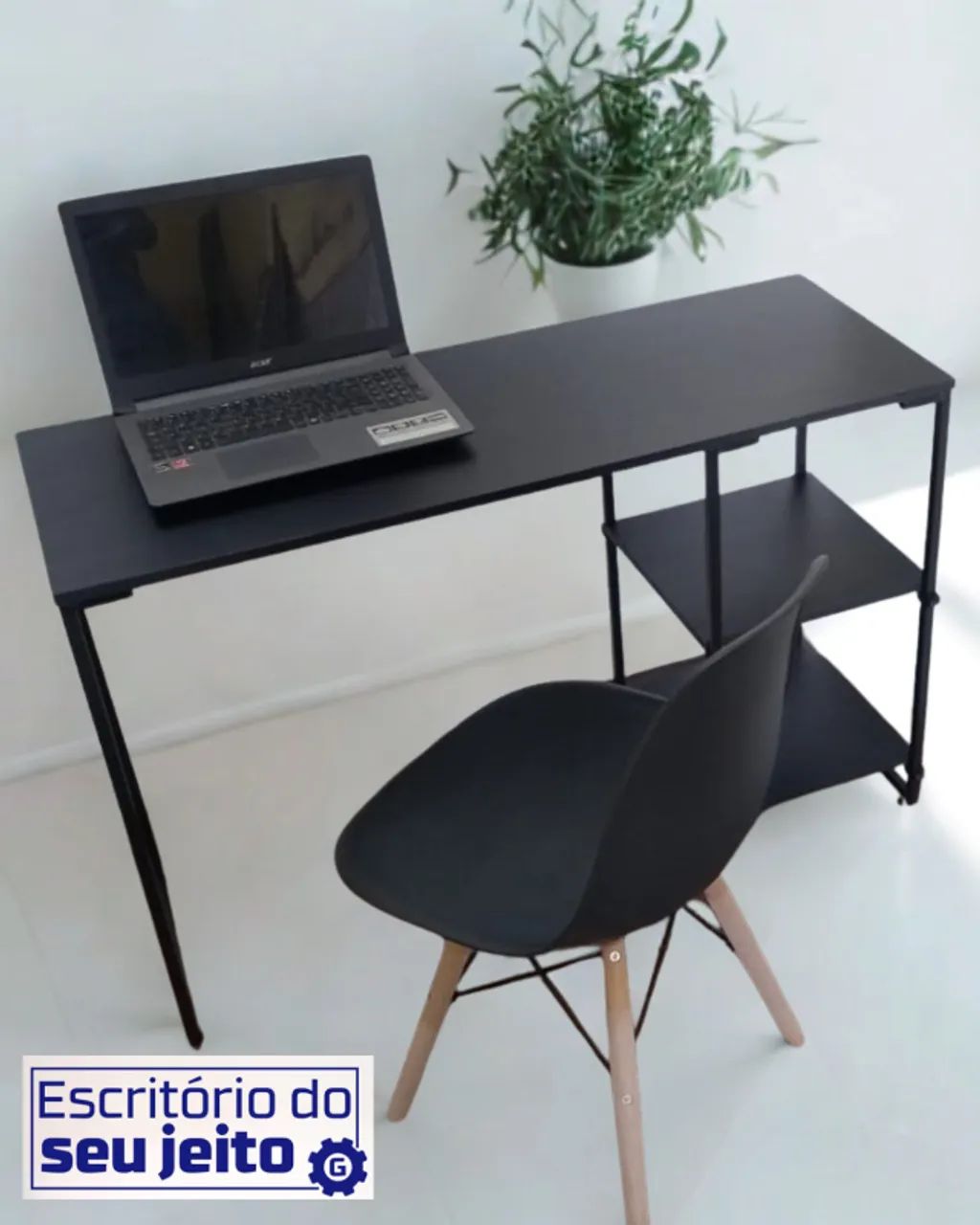 Mesa de Estudo 1,1m NOVA  Estilo Industrial Multiuso para Notebook Escritório Computador - Foto 2