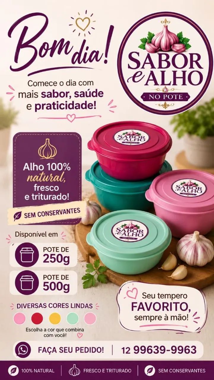 Alho triturado e temperos no pote. - Foto 2