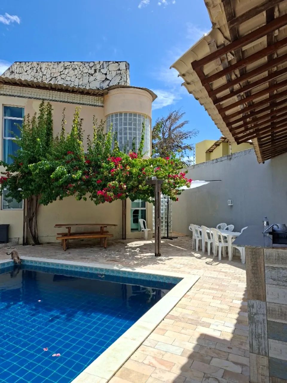 Casa temporada na Barra de São Miguel, mobiliada, 5 quartos, com piscinas. 90m da praia - Foto 4