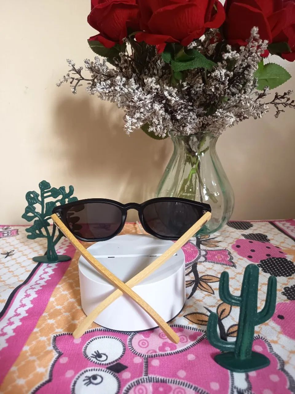 Oculos de sol Polarizado UV400 Hexagonal Bambu - Foto 3