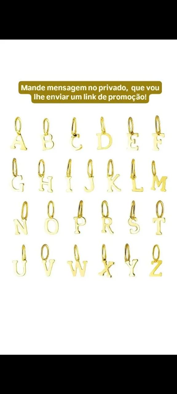 Pingente Ouro 18k Letra Mini 9mm