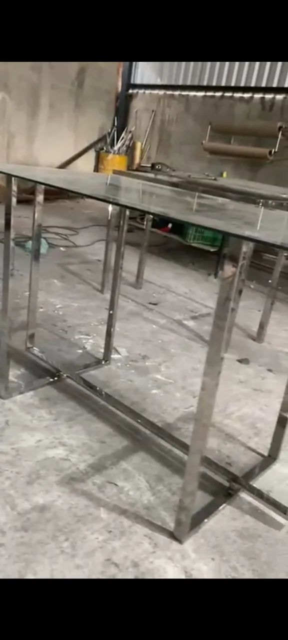 Mesa de Metalon aço inox com vidro 8 mm  - Foto 3