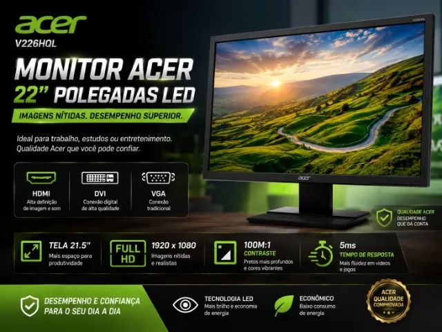 Monitor ACER 22 Polegadas Full HD