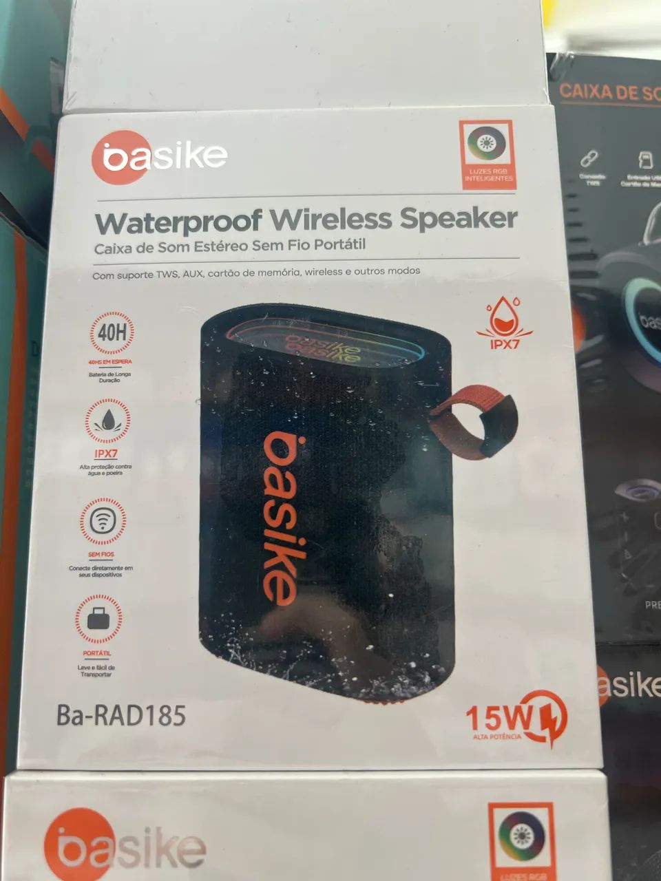 Caixa de Som Sem fio portátil Basike 15w - Foto 2