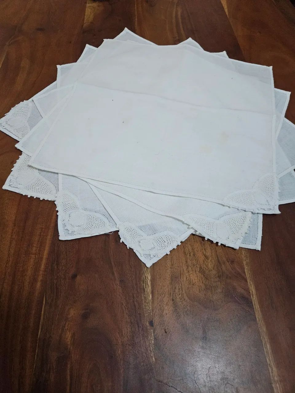 Guardanapos de linho e Renda Renascença  - Foto 3