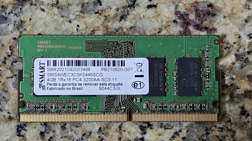 Memória DDR4 4 gb 3200 MHZ - Memória RAM - Nova Brasília