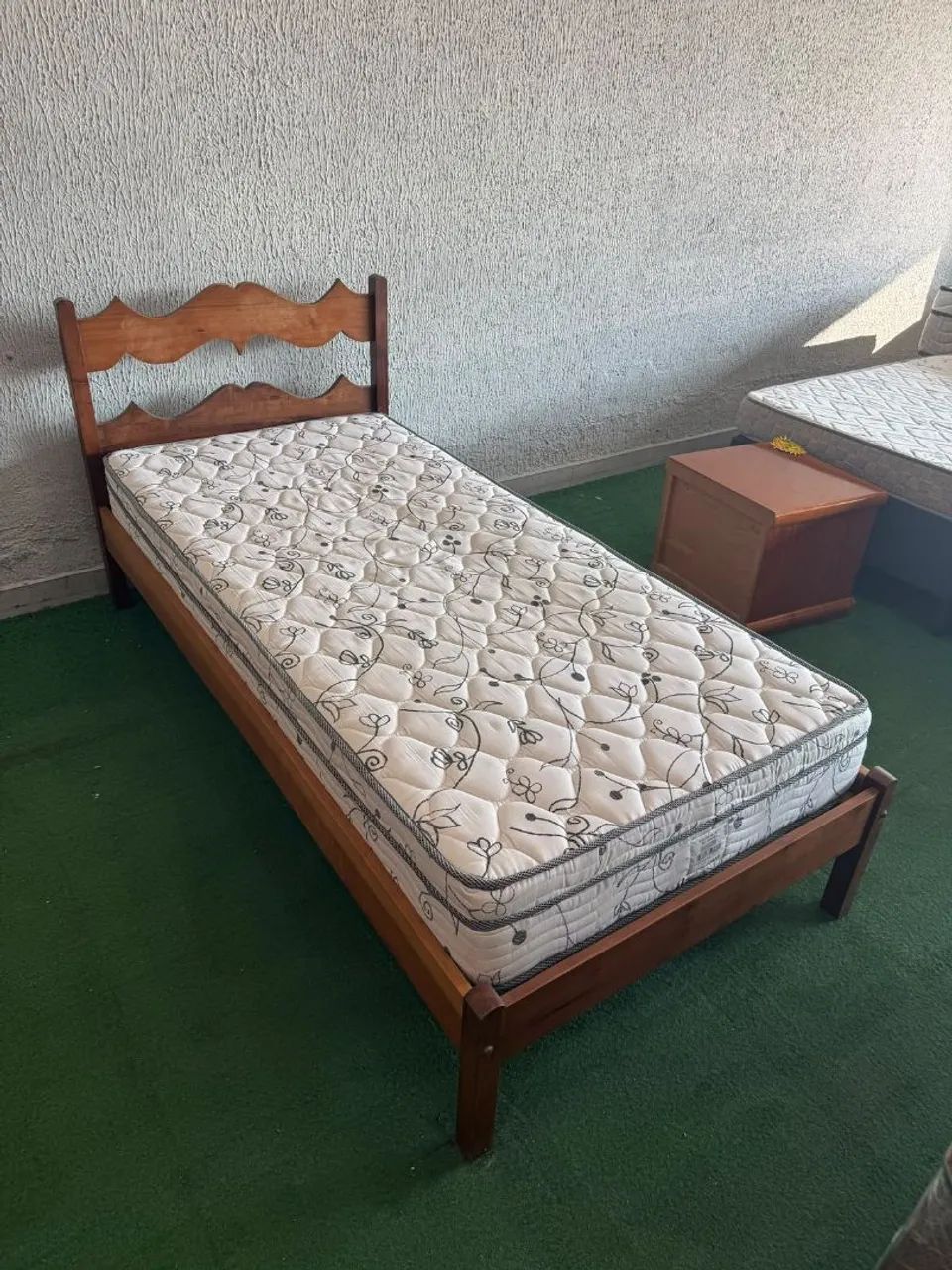 Cama de Solteiro de Madeira Maciça Colchão Ortobom - Foto 5